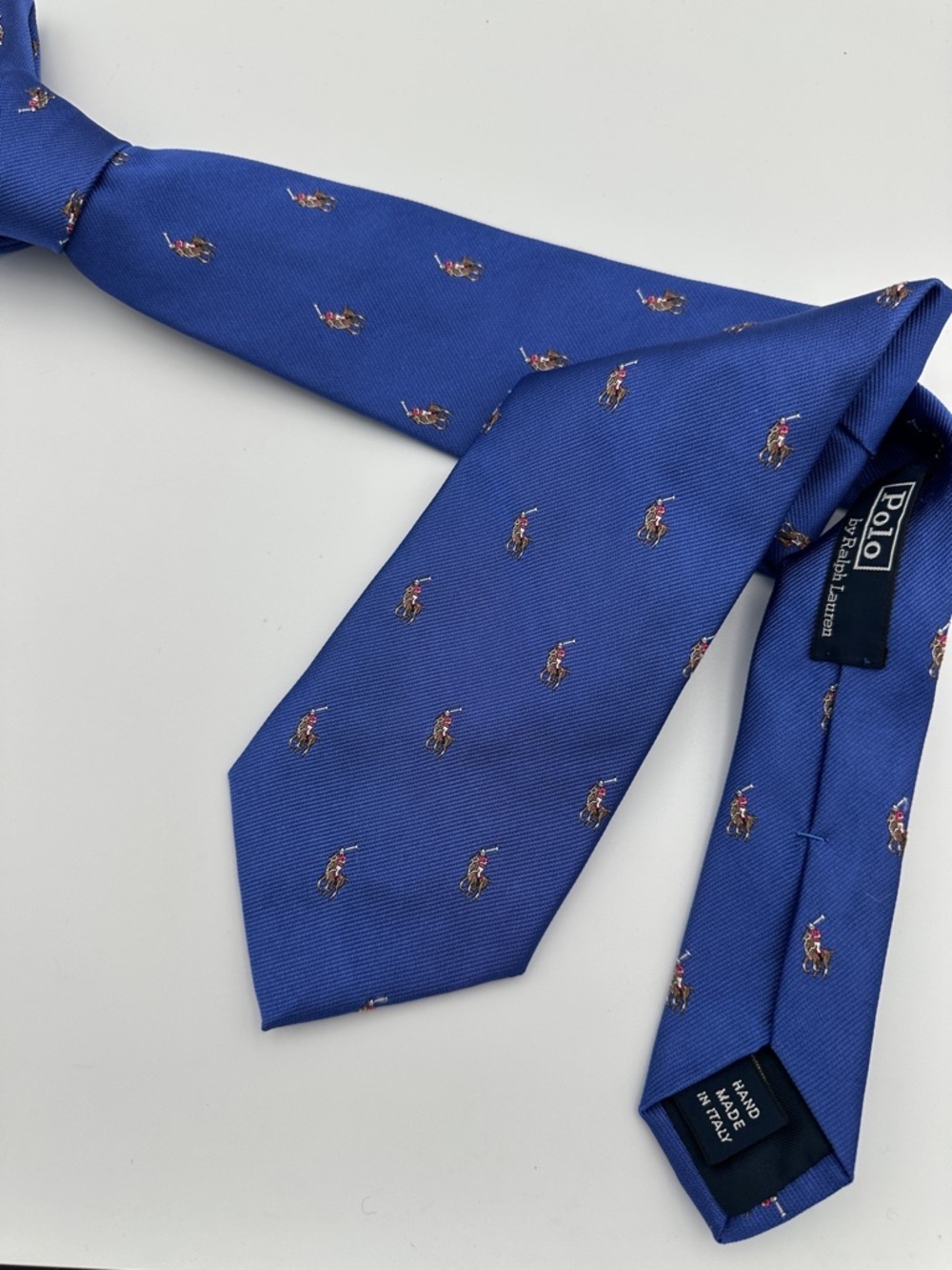 Polo Ralph Lauren Silk Tie Polo Pony All-Over Print Italy Classic Preppy Luxury